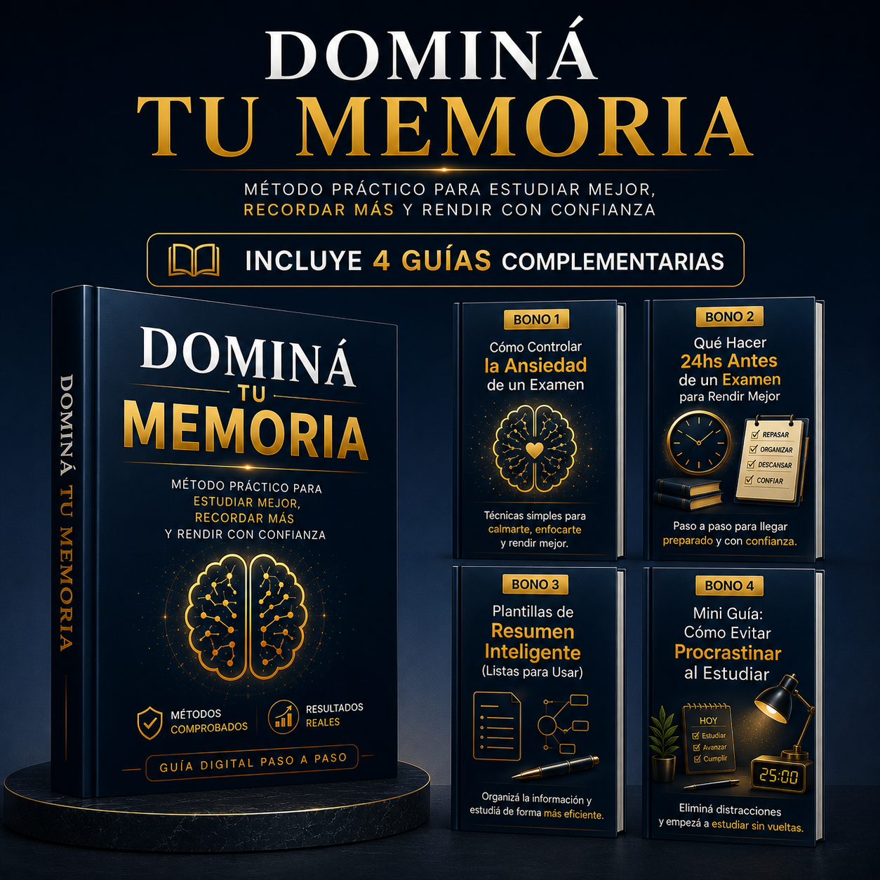 Dominá Tu Memoria y Rendí Mejor en tus Exámenes + 4 Bonos de Regalo.